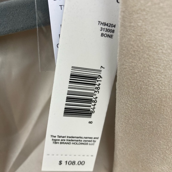 T by Tahari Bone Faux Leather Suede Blazer - Picture 7 of 7